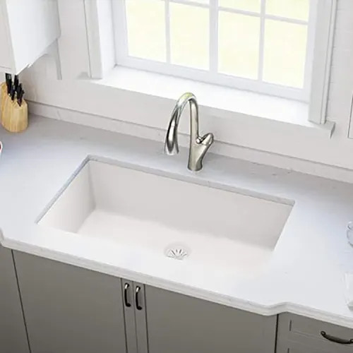 Elkay Quartz Perfect Drain Ricotta 3-1/2in Polymer Disposal Flange with Removable Basket Strainer and Rubber Stopper - LKPDQD1RT