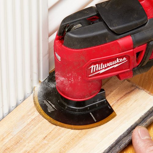 Milwaukee 3-1/2" OPEN-LOK TITANIUM ENHANCED Segmented Bi-Metal Multi-Tool Oscillating Blade, Multi-Material, Universal Fit, 1-Pack - 49-25-1271 