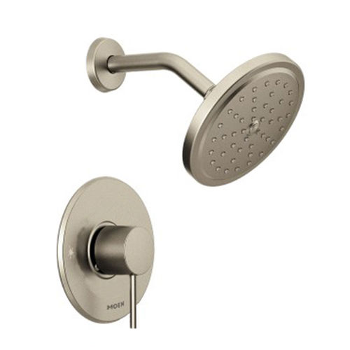 Moen Align M-Core 3-Series Single-Handle Shower Faucet with 6-3/4" Rainshower, One-Function, 1.75 GPM, Lever Handle, Eco-Performance, Immersion, Brushed Nickel - UT3292EPBN