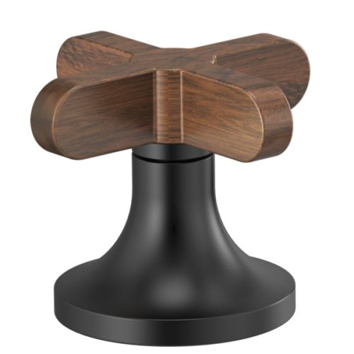 Brizo Jason Wu Cross Handle Kit for 65375LF-LHP and 65375LF-LHP-ECO Bathroom Faucet Series, ADA-Compliant, Matte Black with Wood Accent - HX5373-BLWD