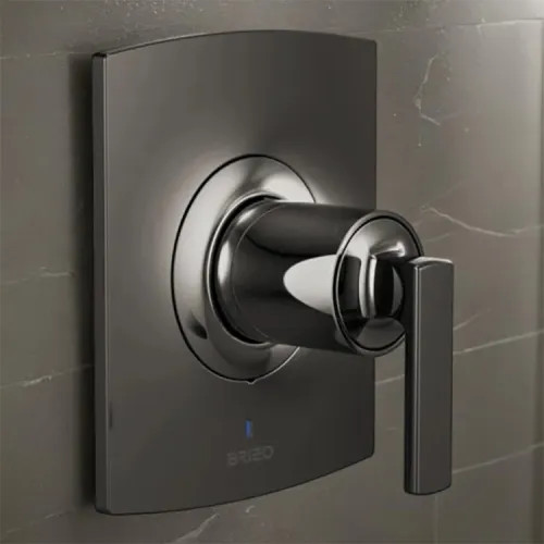 Brizo Kintsu and Allaria Pressure Balance Valve Trim, ADA-Compliant, 6.3 GPM, Brilliance Black Onyx - T60P006-BNXLHP
