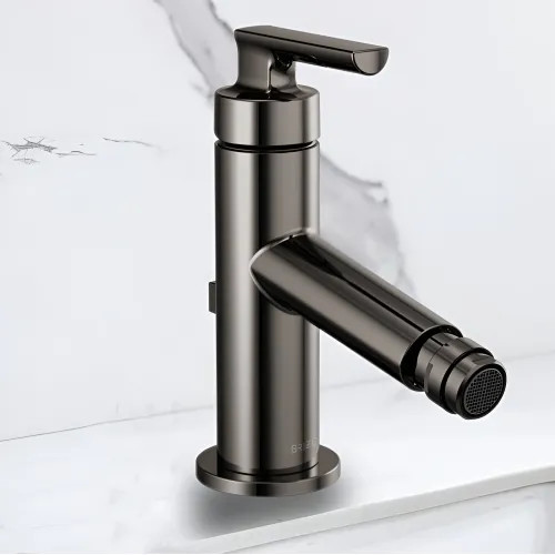 Brizo Kintsu Single-Handle Bidet Faucet with Metal Pop-Up, Lever Handle, Single-Hole, Brilliance Black Onyx - 68106-BNX