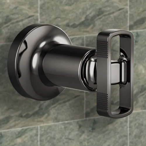 Brizo Kintsu Single Handle Volume Control Trim with Knob Handle, ADA, Brilliance Black Onyx - T66608-BNX