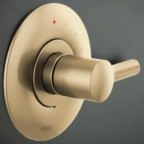 Brizo Odin 7-1/2" Pressure Balance Valve Trim, Temperature Control, Hot and Cold Indicator, Brilliance Luxe Gold - T60P075-GLLHP