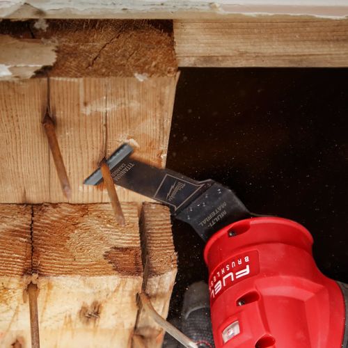 Milwaukee 1-3/8" Universal Fit OPEN-LOK Titanium Enhanced Bi-Metal Multi-Tool Oscillating Blade Wood and Metal Cutting - 49-25-1231 