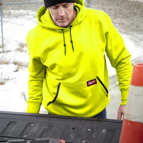 Milwaukee 2XL Heavy Duty Pullover Hoodie, High Visibility, Yellow - 350HV-2X 