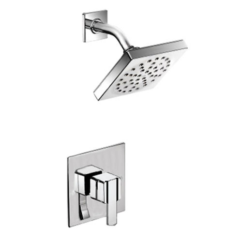 Moen 90 Degree M-Core 3-Series Single-Handle Shower Faucet with  6" Rainshower, One-Function, 2.5 GPM, Lever Handle, Immersion, Chrome - UTS3715