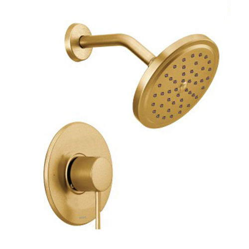 Moen Align M-Core 3-Series Single-Handle Shower Faucet with 6-3/4" Rainshower, One-Function, 2.5 GPM, Lever Handle, Immersion, Brushed Gold - UT3292BG