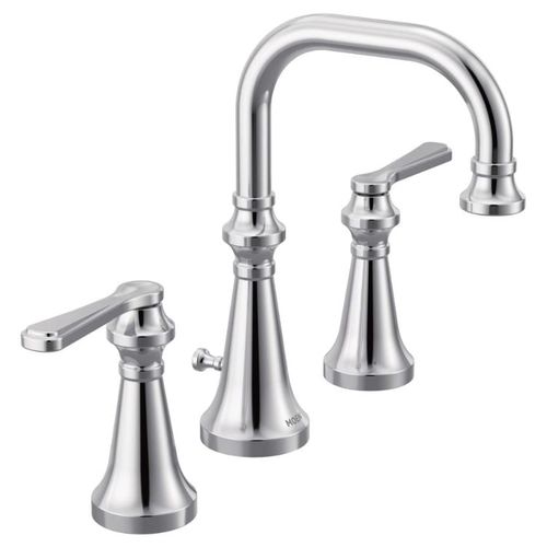 Moen Colinet Two-Handle Widespread Lavatory Faucet, 1.2 GPM, Lever Handles, WaterSense, Chrome - TS44102