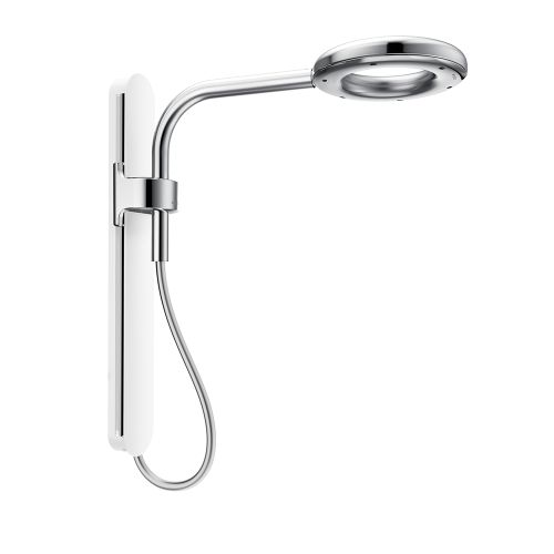 Moen Nebia 8in Single-Spray Function Spa Shower Head with Adjustable Sliding Arm, Rainshower, 1.3 GPM, Atomized Spray, Chrome/White - N207R0CH