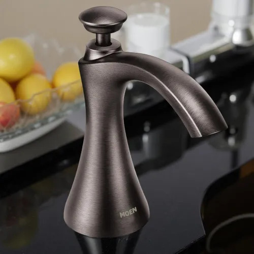 Moen Transitional Kitchen Soap/Lotion Dispenser, 18oz, Black Stainless - S3946BLS