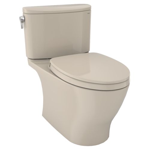 TOTO Nexus 1G Two-Piece Elongated 1.0 GPF Universal Height Toilet with CEFIONTECT and SS124 SoftClose Seat,  WASHLET  Ready, Bone - MS442124CUFG#03