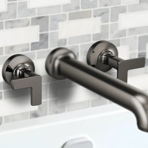 Brizo Metal Cross Handle Kit for Kintsu Wall Mount Tub Filler, Brilliance Black Onyx - HX70406-BNX