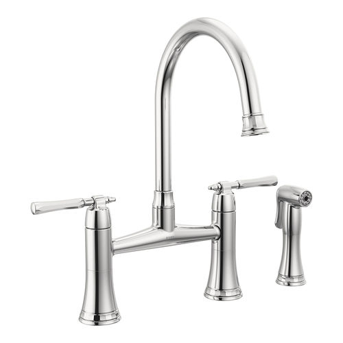Brizo Tulham Chrome Two Handle Bridge Kitchen Faucet - 62558LF-PC