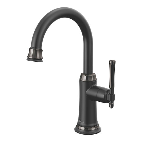 Brizo Tulham One Handle Beverage Faucet, Matte Black/Black Onyx - 61358LF-C-BLBNX