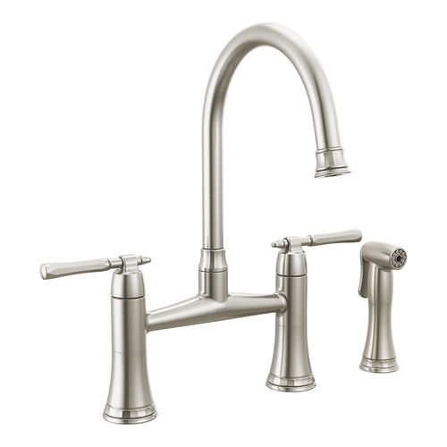 Brizo Tulham Stainless Steel Two Handle Bridge Kitchen Faucet - 62558LF-SS