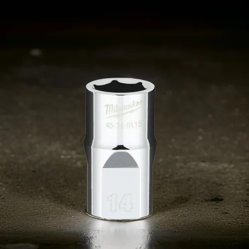 Milwaukee 14mm Metric 6-Point Socket with 1/2" Drive  and FOUR FLAT Sides - 45-34-9115 