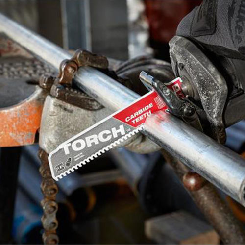 Milwaukee 6" SAWZALL TORCH with 8 TPI Carbide Blades and 1/2" Universal Tang, 25 Pack - 48-00-8501