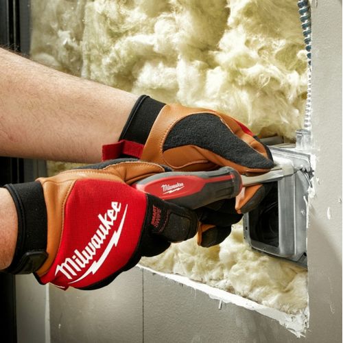 Milwaukee Small Leather Performance Gloves with Hook and Loop Closure and SMARTSWIPE Touchscreen Compatible Fingertips- 48-73-0020 