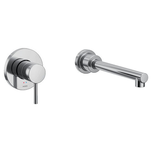 Moen Align Single-Handle Wall-Mount Tub Faucet, Non-Diverter, 10in Ultrathin Tub Spout, Lever Handle, 8GPM, Polished Chrome - WT391