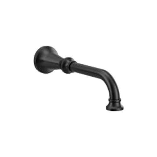 Moen Colinet Wall Mounted Matte Black Non-Diverter Tub Spout, 10-1/16 Spout Reach, Metal Construction - TFS5001BL