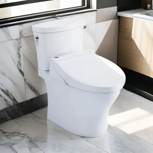 TOTO Aquia IV Arc WASHLET  Two-Piece Toilet with C5 Bidet Seat, 1.28/0.9 GPF, Cotton White - MW4483084CEMFGN#01