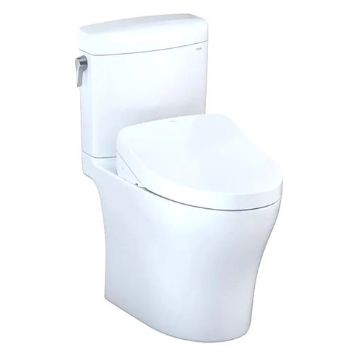 TOTO Aquia IV Dual-Flush Elongated Toilet, Sanagloss, WASHLET , Cotton White - MW4363056CEMFGN#01