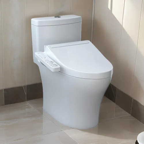 TOTO Aquia IV WASHLET  One-Piece Toilet with C2 Bidet Seat, 1.28/0.9 GPF, Cotton White - MW6463074CEMFGN#01