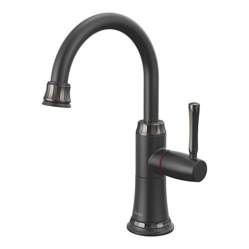 Brizo Tulham One-Handle Instant Hot Water Faucet, Matte Black/Black Onyx - 61358LF-H-BLBNX