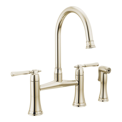 Brizo Tulham Polished Nickel Two Handle Bridge Kitchen Faucet - 62558LF-PN