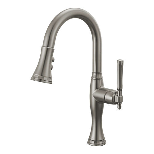 Brizo Tulham Single Handle Pull-Down Bar/Prep Faucet, Luxe Steel - 63958LF-SL