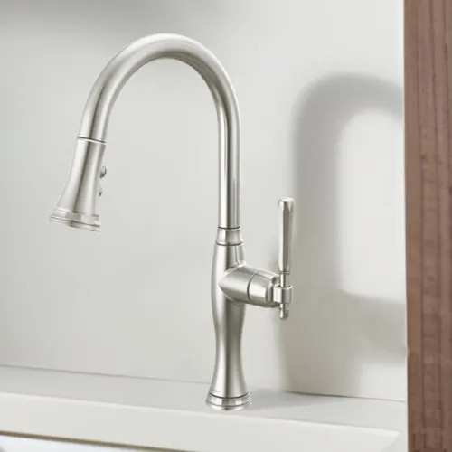 Brizo Tulham Single Handle Pull-Down Kitchen Faucet, 1.8 GPM, Brilliance Stainless - 63058LF-SS