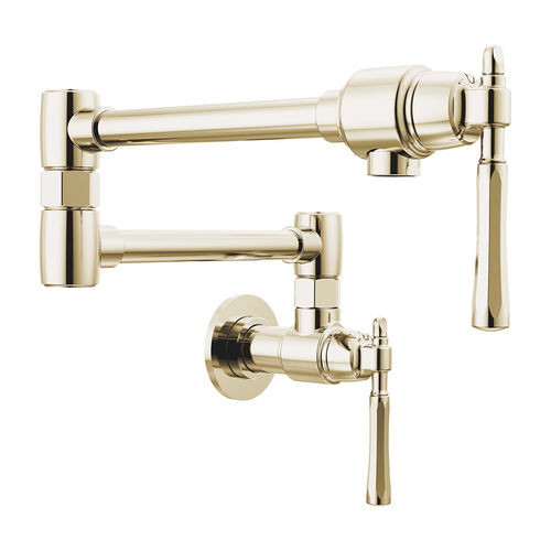 Brizo Tulham Wall-Mount Pot Filler Faucet, Polished Nickel - 62858LF-PN