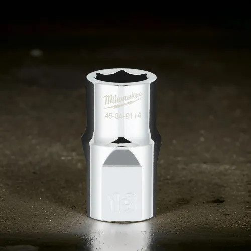 Milwaukee 13mm Metric 6-Point Socket with 1/2" Drive  and FOUR FLAT Sides - 45-34-9114 