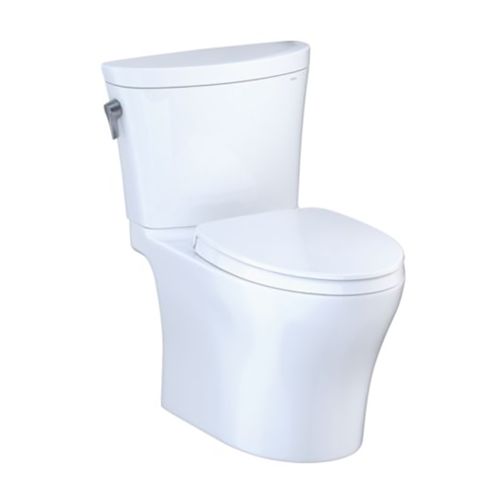 TOTO Aquia IV Arc Two-Piece Toilet, Elongated, SoftClose Seat, 1.28/0.9 GPF, WASHLET  Ready, Cotton White - MS448124CEMFGN#01