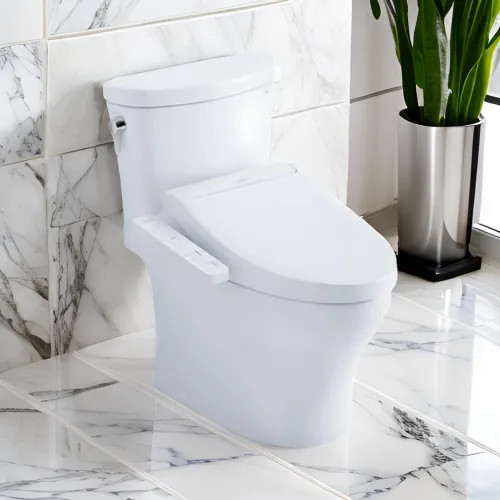 TOTO Aquia IV Arc WASHLET  Two-Piece Toilet with C2 Bidet Seat, 1.28/0.9 GPF, Cotton White - MMW4483074CEMFGN#01