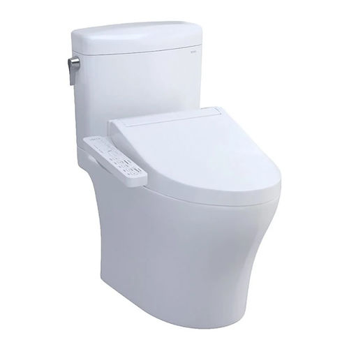 TOTO Aquia IV Dual-Flush Elongated Toilet, Sanagloss, WASHLET , Cotton White - MW4363074CEMFGN#01