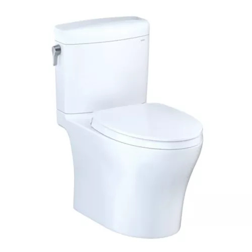TOTO Aquia IV Elongated, Dual-Flush Toilet, Sanagloss, WASHLET , Cotton White - MS436124CEMFGN#01