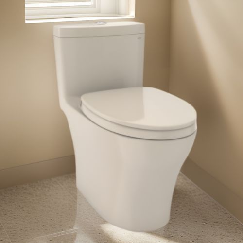 TOTO AQUIA IV One-Piece ADA Elongated Complete Toilet- Sanagloss - WASHLET , Bone -  MS646124CEMFGN#03