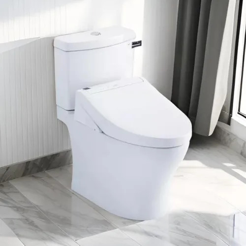 TOTO Aquia IV WASHLET  Two-Piece Toilet with C5 Bidet Seat, 1.28/0.9 GPF, Cotton White - MW4463084CEMGN#01