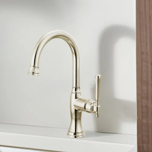 Brizo Tulham Single-Handle Bar Faucet, Lever Handle, 1.8 GPM, Brilliance Polished Nickel - 61058LF-PN