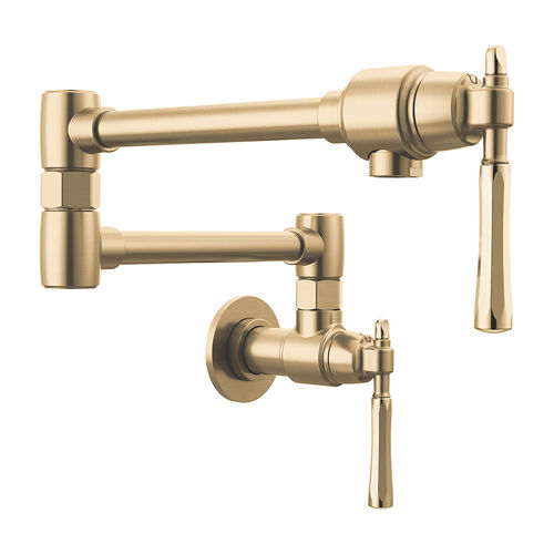 Brizo Tulham Wall-Mount Pot Filler Faucet, Luxe Gold/Polished Gold - 62858LF-GLPG