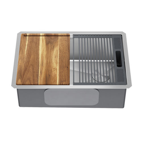Delta Lorelai 30 x 19 x 9-1/2 Single Bowl Undermount Workstation Kitchen Sink, Stainless Steel - 95B932-30S-SS