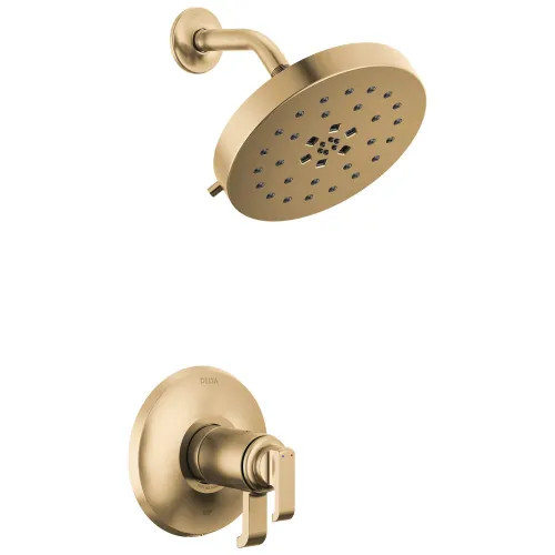Delta Tetra 17T Series Shower Faucet with 4-Setting Showerhead, 1.75 GPM, Two Handles, Lumicoat, Champagne Bronze - T17T289-CZ-PR