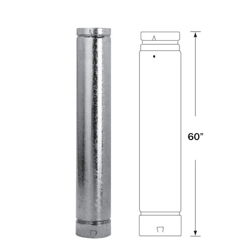M&G Duravent 4" B-Vent Round Rigid Pipe with 60" Length - 4BV60 