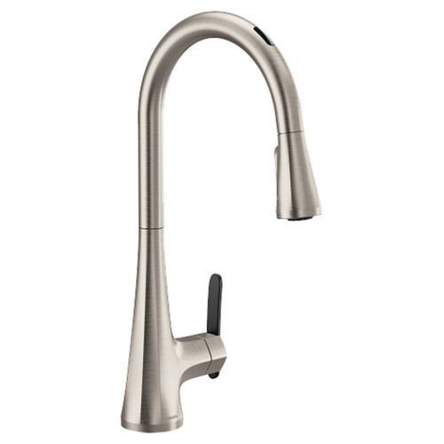 Moen Sinema Smart Motion Control Single Handle High Arc Pull-Down Kitchen Faucet, Spot Resist Stainless - S7235EV2SRS