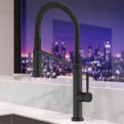 Pfister Bruton One-Handle Semi-Pro Pull-Down Kitchen Faucet, 1.8 GPM, Matte Black - GT529-BRUB