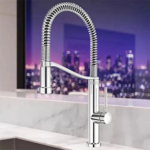 Pfister Bruton One-Handle Semi-Pro Pull-Down Kitchen Faucet, 1.8 GPM, Polished Chrome - GT529-BRUC