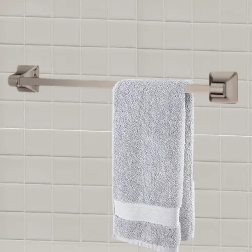 Pfister Park Avenue 24" Single Towel Bar with Mounting Hardware, Concealed Screw, Metal, Brushed Nickel - BTB-FE2K