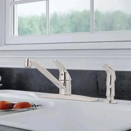 Pfister Pfirst Series Single-Handle Kitchen Faucet, Stainless Steel- J134-444S
